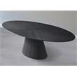 Bowery Hill Modern / Contemporary Oak Wood Veneer Black Dining Table