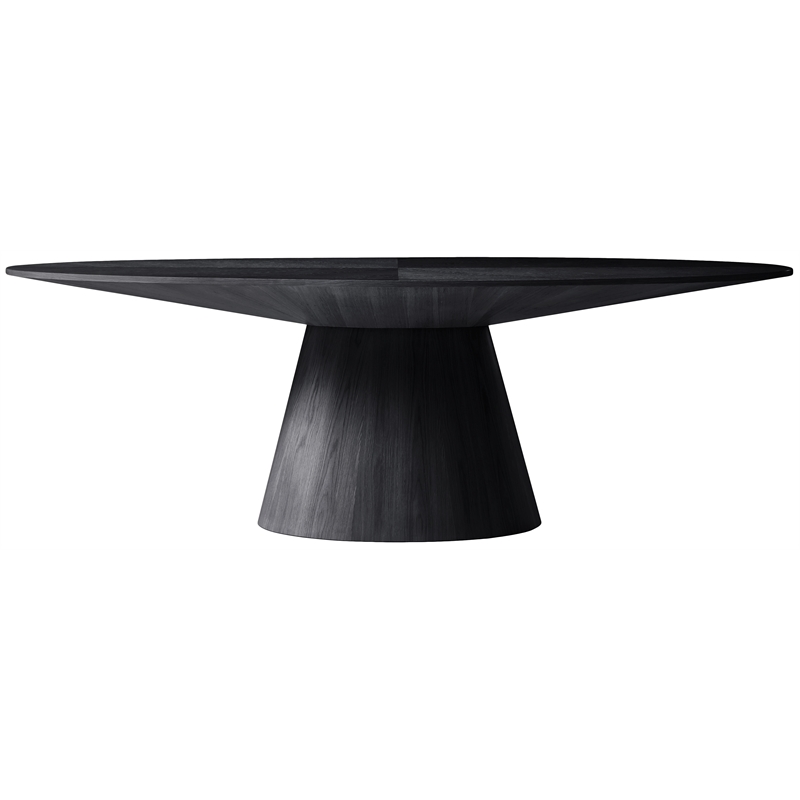 Bowery Hill Modern / Contemporary Oak Wood Veneer Black Dining Table