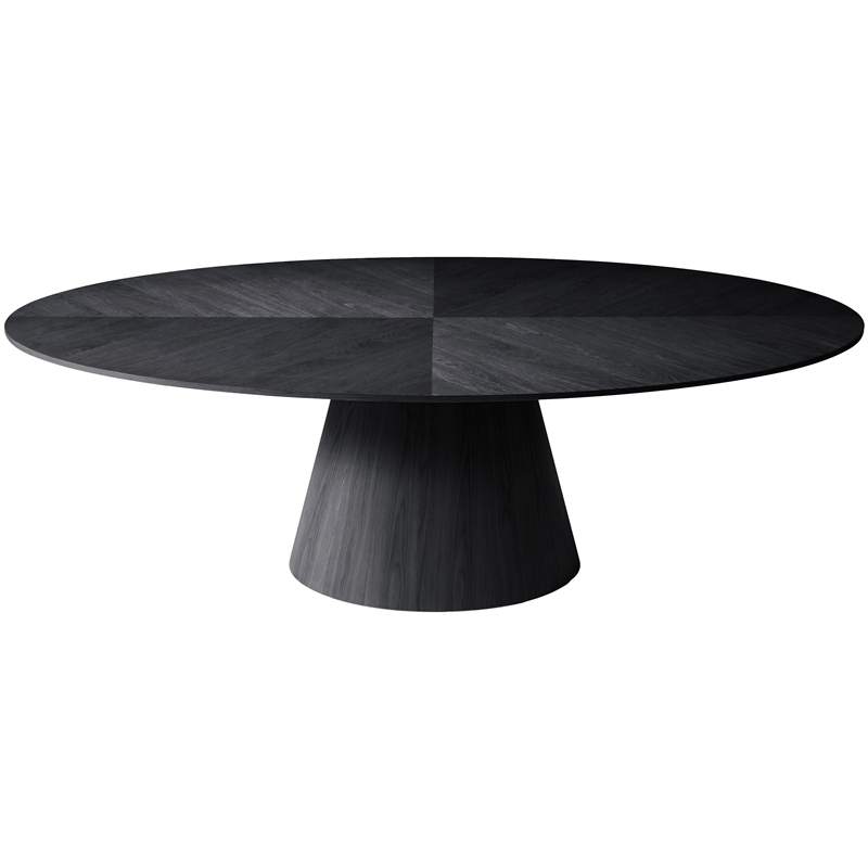 Bowery Hill Modern / Contemporary Oak Wood Veneer Black Dining Table