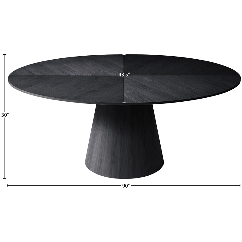 Bowery Hill Modern / Contemporary Oak Wood Veneer Black Dining Table