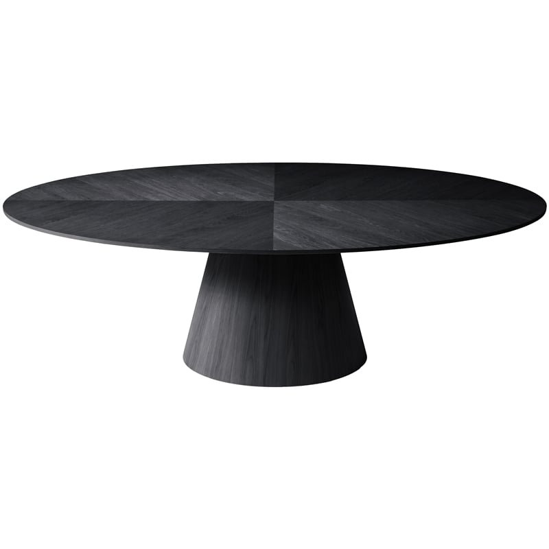Bowery Hill Modern / Contemporary Oak Wood Veneer Black Dining Table