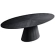 Bowery Hill Modern / Contemporary Oak Wood Veneer Black Dining Table