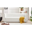 Bowery Hill Contemporary Soft Cream Linen Textured Fabric Sofa