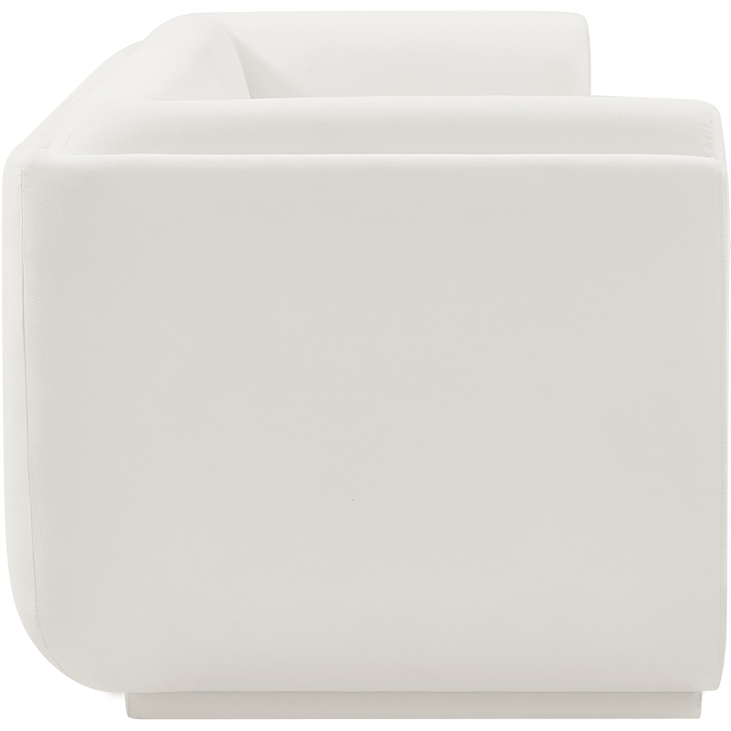 Bowery Hill Contemporary Soft Cream Linen Textured Fabric Sofa