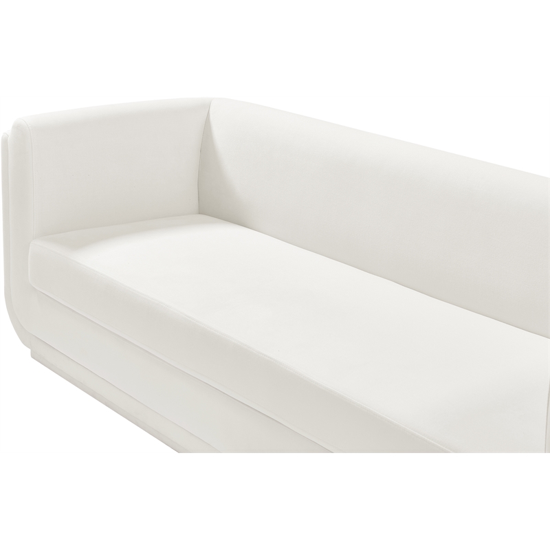 Bowery Hill Contemporary Soft Cream Linen Textured Fabric Sofa