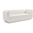 Bowery Hill Contemporary Soft Cream Linen Textured Fabric Sofa