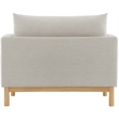 Bowery Hill Mid-Century Modern Beige Linen Textured Fabric Chair