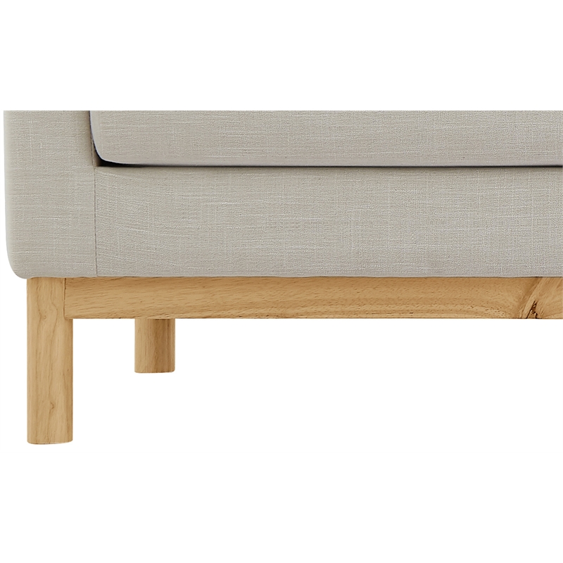 Bowery Hill Mid-Century Modern Beige Linen Textured Fabric Chair