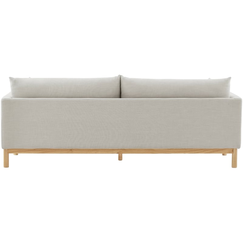 Bowery Hill Mid-Century Modern Beige Linen Textured Fabric Sofa