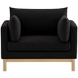 Bowery Hill Mid-Century Modern Black Linen Textured Fabric Chair