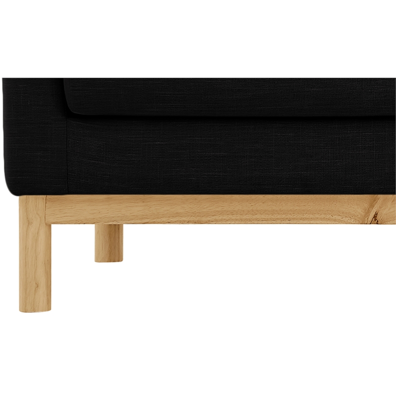 Bowery Hill Mid-Century Modern Black Linen Textured Fabric Chair