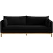 Bowery Hill Mid-Century Modern Black Linen Textured Fabric Sofa