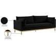 Bowery Hill Mid-Century Modern Black Linen Textured Fabric Sofa