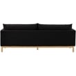 Bowery Hill Mid-Century Modern Black Linen Textured Fabric Sofa