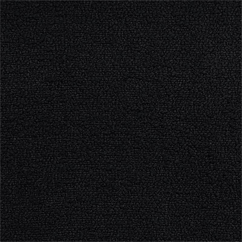 Bowery Hill Mid-Century Modern Rich Black Boucle Fabric Chair