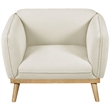 Bowery Hill Mid-Century Modern Rich Cream Boucle Fabric Chair