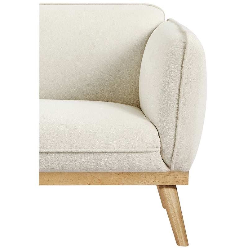 Bowery Hill Mid-Century Modern Rich Cream Boucle Fabric Chair