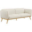 Bowery Hill Mid-Century Modern Rich Cream Boucle Fabric Sofa