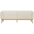 Bowery Hill Mid-Century Modern Rich Cream Boucle Fabric Sofa