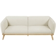 Bowery Hill Mid-Century Modern Rich Cream Boucle Fabric Sofa