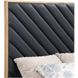 Bowery Hill Contemporary Deep Channel Tufted Soft Black Vegan Leather Queen Bed
