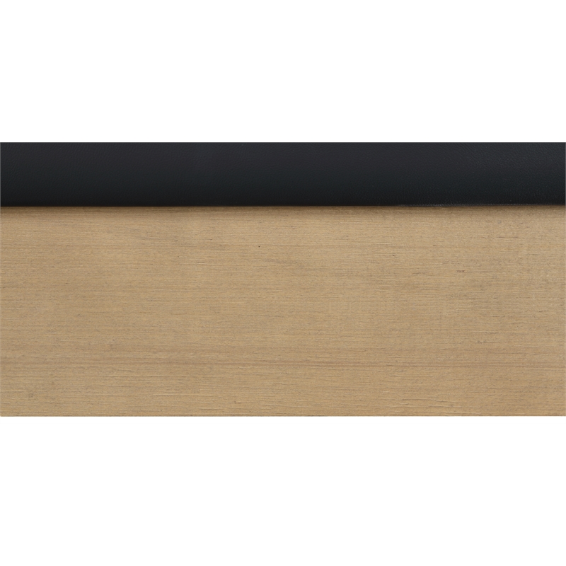 Bowery Hill Contemporary Deep Channel Tufted Soft Black Vegan Leather Queen Bed