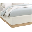 Bowery Hill Contemporary Deep Channel Tufted Soft Cream Vegan Leather King Bed