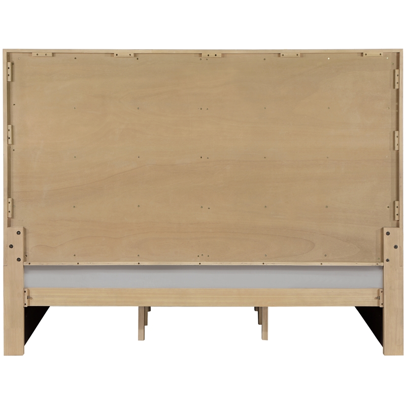 Bowery Hill Contemporary Deep Channel Tufted Soft Cream Vegan Leather King Bed