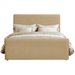 Bowery Hill Contemporary Rich Soft Camel Durable Velvet Full Bed