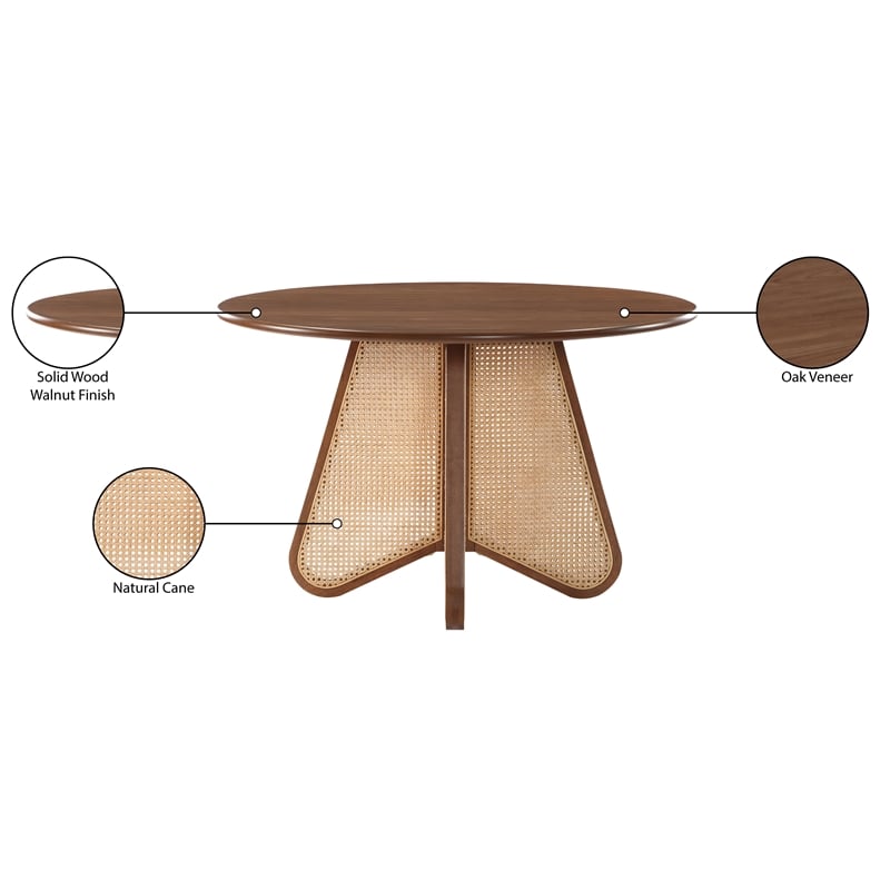 Bowery Hill Modern / Contemporary Solid Wood Walnut Brown Dining Table