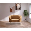 Bowery Hill Contemporary Rich Saddle Durable Velvet Chair with Gold Metal Legs