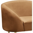 Bowery Hill Contemporary Rich Saddle Durable Velvet Chair with Gold Metal Legs