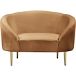 Bowery Hill Contemporary Rich Saddle Durable Velvet Chair with Gold Metal Legs