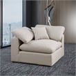 Bowery Hill Contemporary Upholstered Beige Linen Textured Fabric Corner Chair
