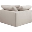 Bowery Hill Contemporary Upholstered Beige Linen Textured Fabric Corner Chair