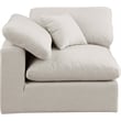 Bowery Hill Contemporary Upholstered Beige Linen Textured Fabric Corner Chair