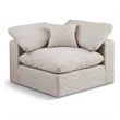 Bowery Hill Contemporary Upholstered Beige Linen Textured Fabric Corner Chair