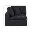Bowery Hill Contemporary Upholstered Black Linen Textured Fabric Corner Chair