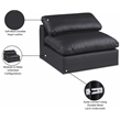 Bowery Hill Contemporary Soft Black Vegan Leather Armless Chair