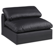 Bowery Hill Contemporary Soft Black Vegan Leather Armless Chair