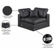 Bowery Hill Contemporary Soft Black Vegan Leather Corner Chair