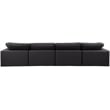 Bowery Hill Contemporary Black Vegan Leather 4-Piece Modular Sofa