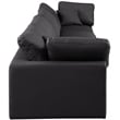 Bowery Hill Contemporary Black Vegan Leather 4-Piece Modular Sofa