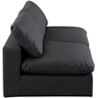 Bowery Hill Contemporary Black Vegan Leather 2-Piece Modular Sofa