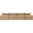 Bowery Hill Contemporary Tan Vegan Leather 4-Piece Modular Sofa