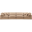 Bowery Hill Contemporary Tan Vegan Leather 4-Piece Modular Sofa