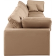 Bowery Hill Contemporary Tan Vegan Leather 4-Piece Modular Sofa