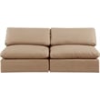Bowery Hill Contemporary Tan Vegan Leather 2-Piece Modular Sofa