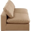 Bowery Hill Contemporary Tan Vegan Leather 2-Piece Modular Sofa