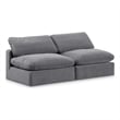 Bowery Hill Contemporary Soft Grey Velvet 2-Piece Modular Sofa